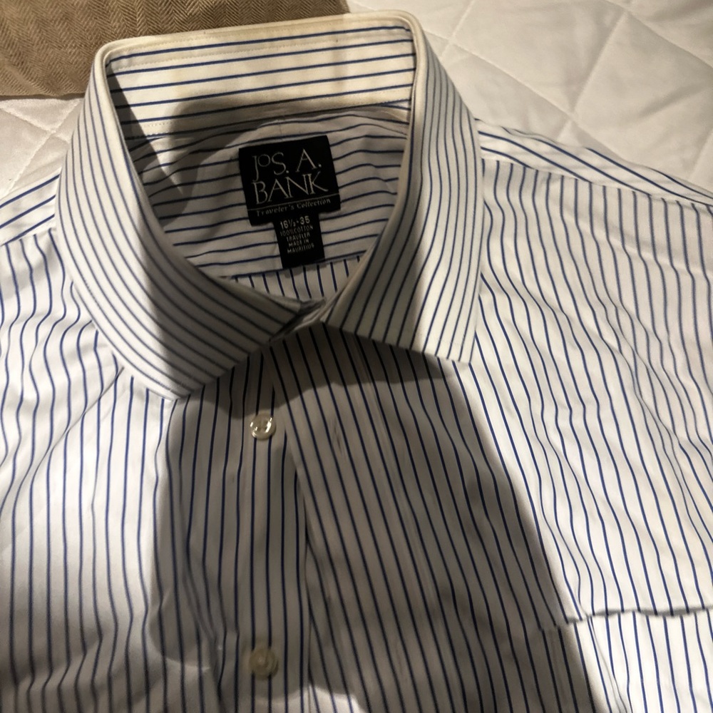 4 Joseph A Banks and 1 Náutica Button  Down Shirts-16&1/2x35- 5 for $65